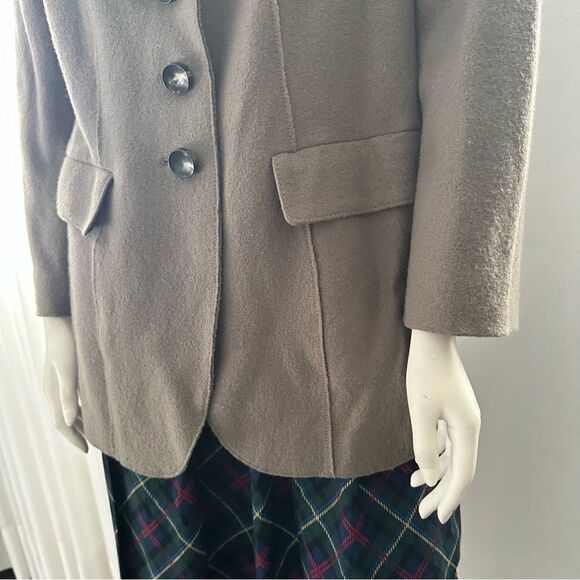 Marc Cain 100% Wool Fringe Collar Blazer Sz 14 - Picture 7 of 15